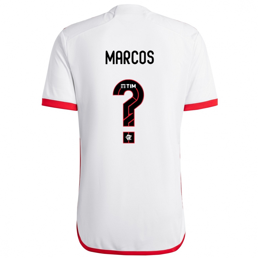 Niño Fútbol Camiseta João Marcos #0 Blanco Rojo 2ª Equipación 2024/25 Perú