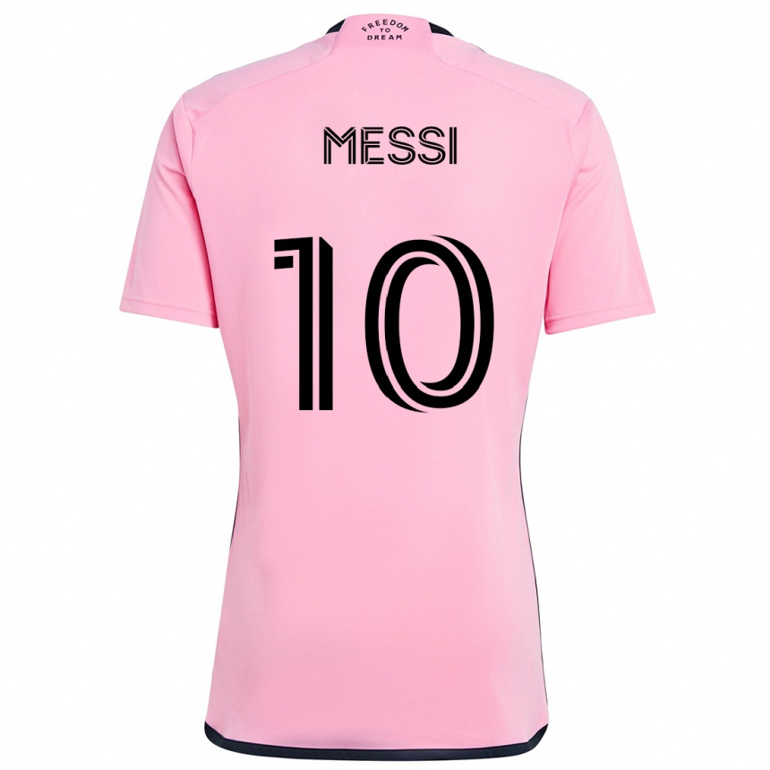 Hombre Fútbol Camiseta Lionel Messi #10 Rosa 1ª Equipación 2024/25 Perú