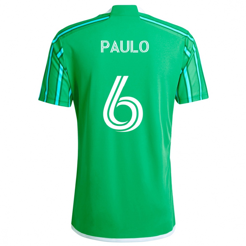 Hombre Fútbol Camiseta João Paulo #6 Verde Blanco 1ª Equipación 2024/25 Perú