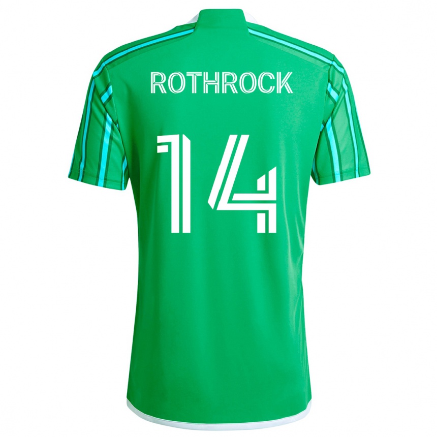 Hombre Fútbol Camiseta Paul Rothrock #14 Verde Blanco 1ª Equipación 2024/25 Perú