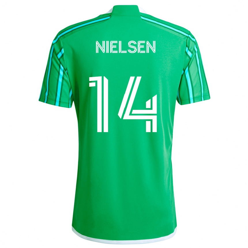 Hombre Fútbol Camiseta Taylor Nielsen #14 Verde Blanco 1ª Equipación 2024/25 Perú