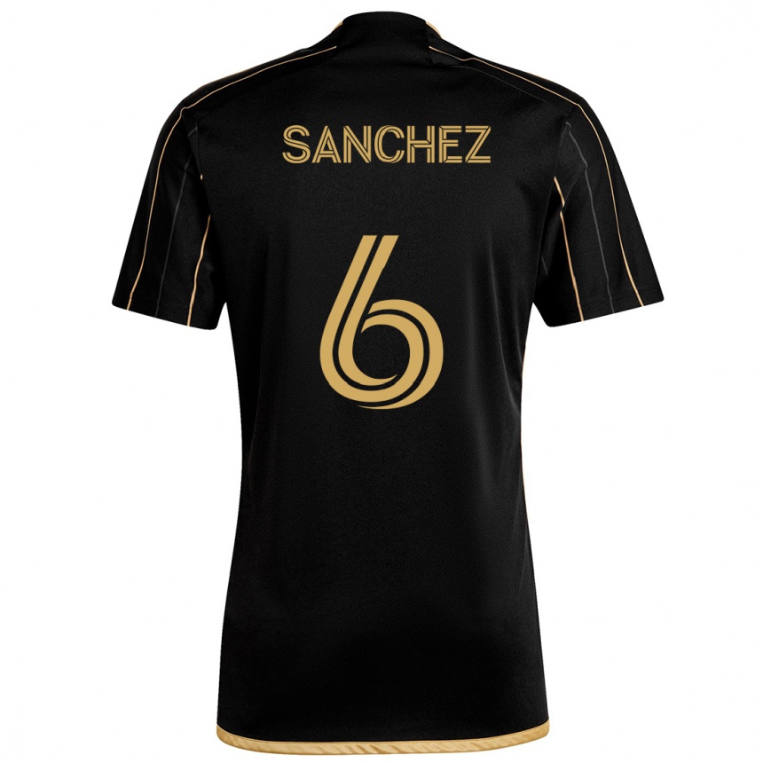 Hombre Fútbol Camiseta Ilie Sánchez #6 Oro Negro 1ª Equipación 2024/25 Perú