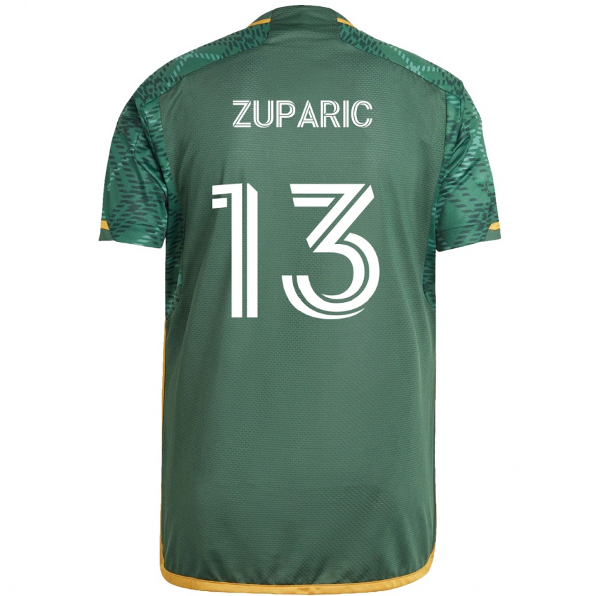 Hombre Fútbol Camiseta Dario Zuparic #13 Verde Naranja 1ª Equipación 2024/25 Perú