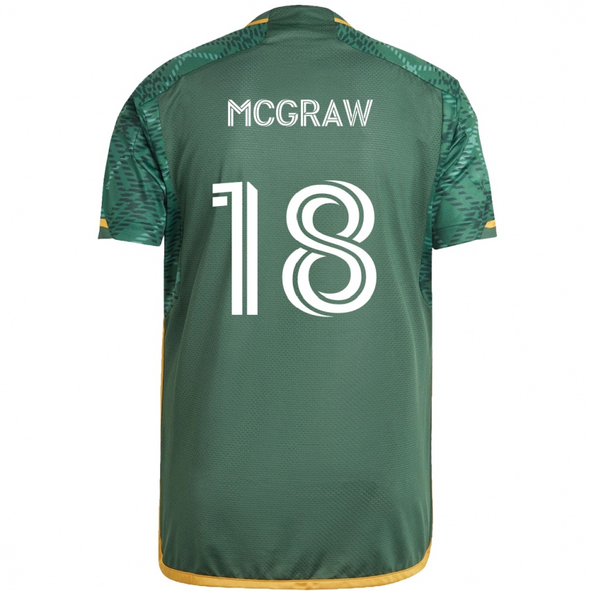 Hombre Fútbol Camiseta Zac Mcgraw #18 Verde Naranja 1ª Equipación 2024/25 Perú