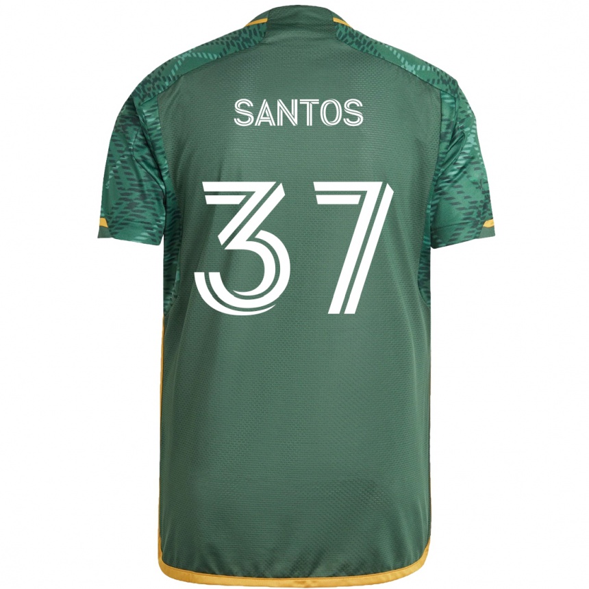 Hombre Fútbol Camiseta Noah Santos #37 Verde Naranja 1ª Equipación 2024/25 Perú