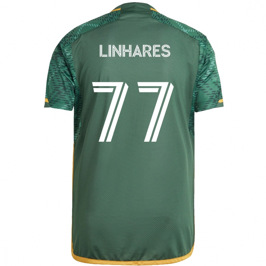 Hombre Fútbol Camiseta Kyle Linhares #77 Verde Naranja 1ª Equipación 2024/25 Perú