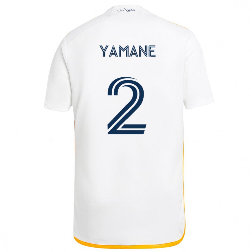 Hombre Fútbol Camiseta Miki Yamane #2 Blanco Amarillo 1ª Equipación 2024/25 Perú