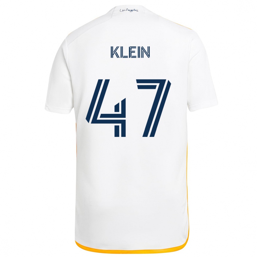 Hombre Fútbol Camiseta Carson Klein #47 Blanco Amarillo 1ª Equipación 2024/25 Perú