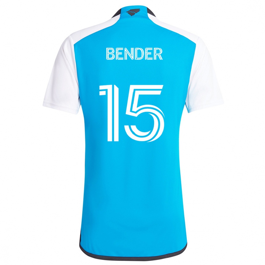 Hombre Fútbol Camiseta Ben Bender #15 Azul Blanco 1ª Equipación 2024/25 Perú