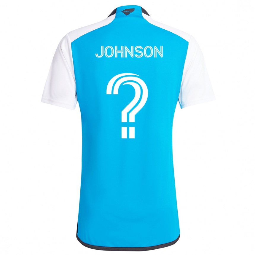 Hombre Fútbol Camiseta Tate Johnson #0 Azul Blanco 1ª Equipación 2024/25 Perú