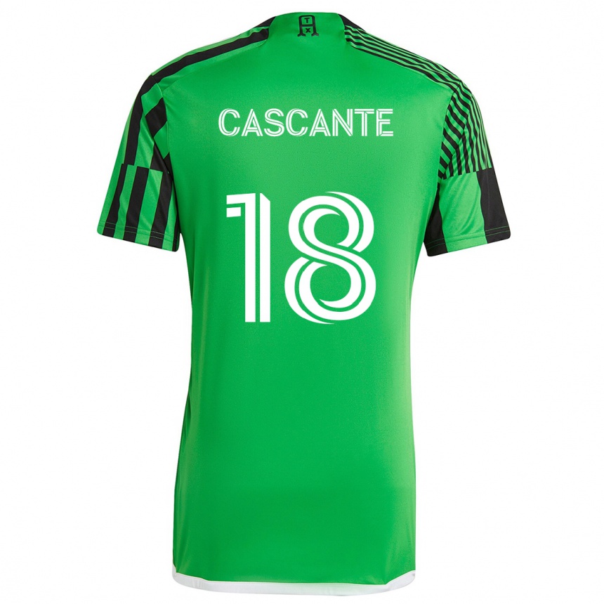 Hombre Fútbol Camiseta Julio Cascante #18 Verde Negro 1ª Equipación 2024/25 Perú