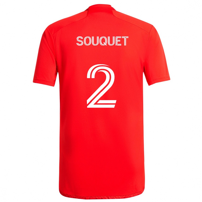 Hombre Fútbol Camiseta Arnaud Souquet #2 Rojo Blanco 1ª Equipación 2024/25 Perú