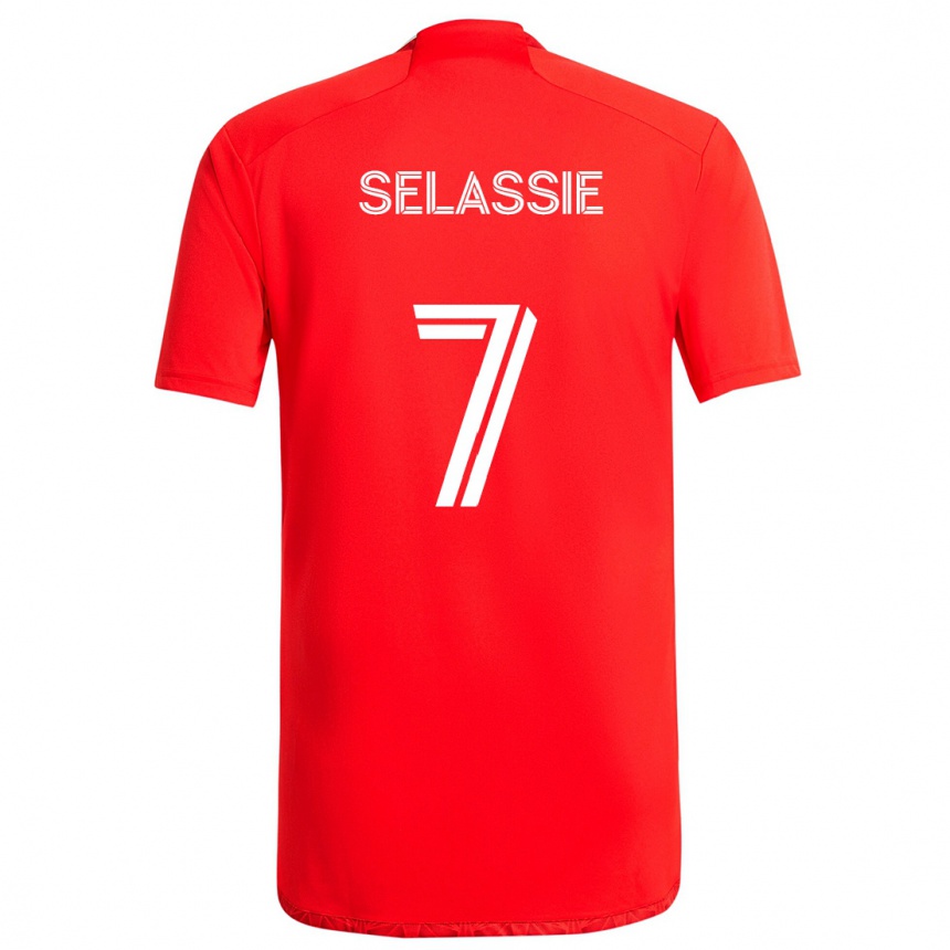 Hombre Fútbol Camiseta Maren Haile-Selassie #7 Rojo Blanco 1ª Equipación 2024/25 Perú