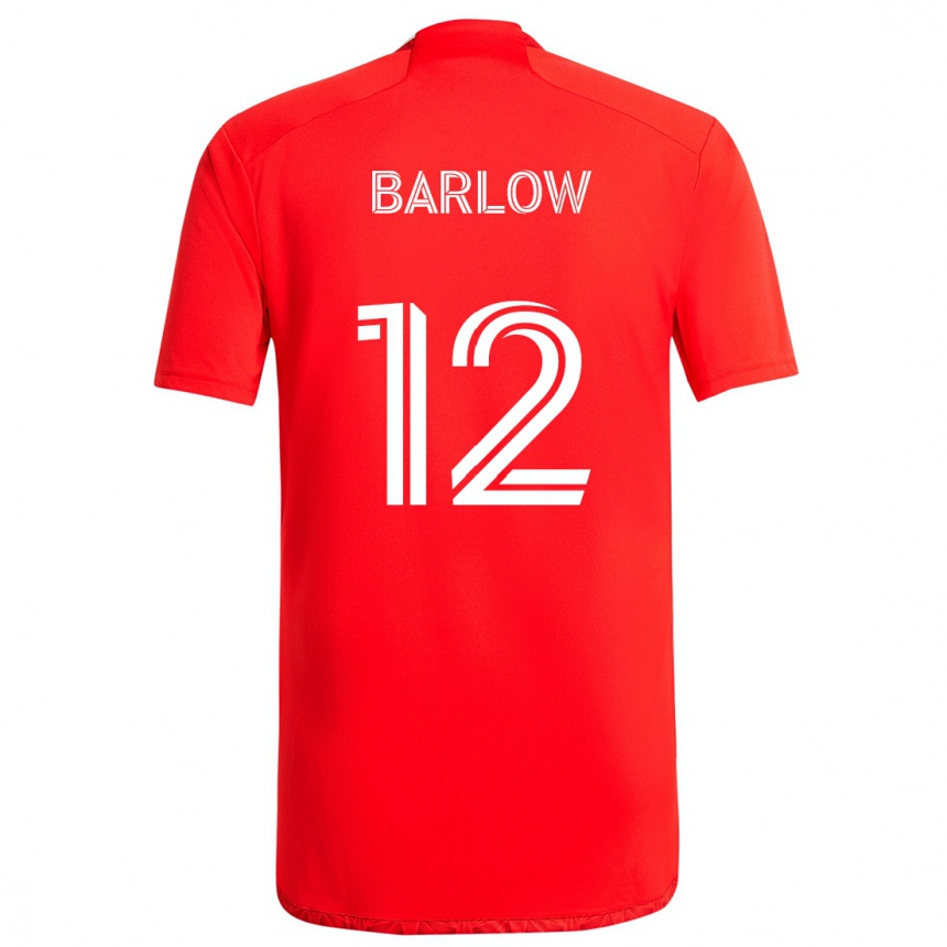 Hombre Fútbol Camiseta Tom Barlow #12 Rojo Blanco 1ª Equipación 2024/25 Perú