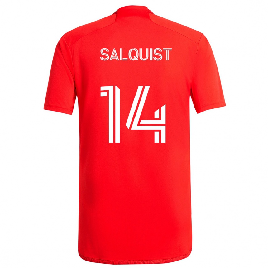 Hombre Fútbol Camiseta Tobias Salquist #14 Rojo Blanco 1ª Equipación 2024/25 Perú