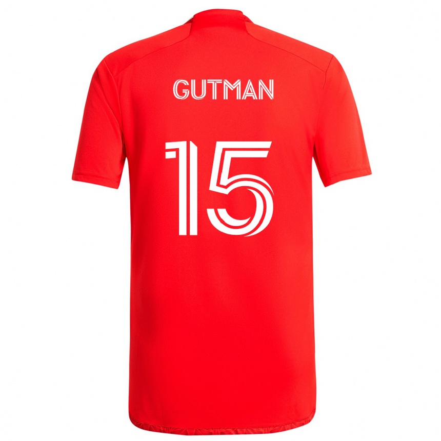 Hombre Fútbol Camiseta Andrew Gutman #15 Rojo Blanco 1ª Equipación 2024/25 Perú