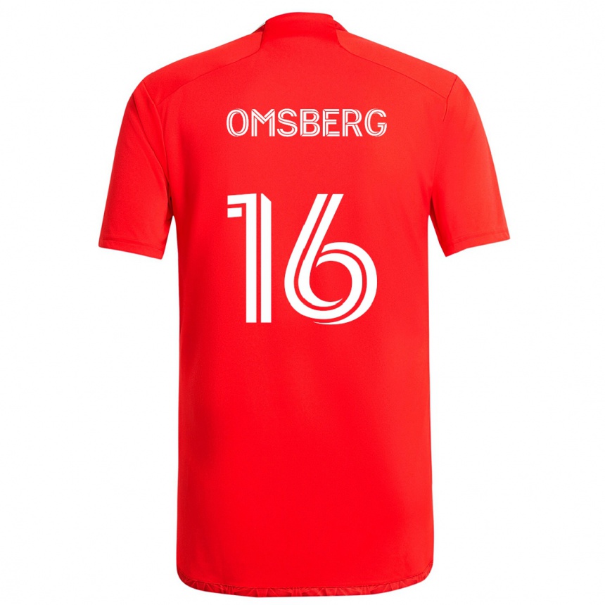 Hombre Fútbol Camiseta Wyatt Omsberg #16 Rojo Blanco 1ª Equipación 2024/25 Perú