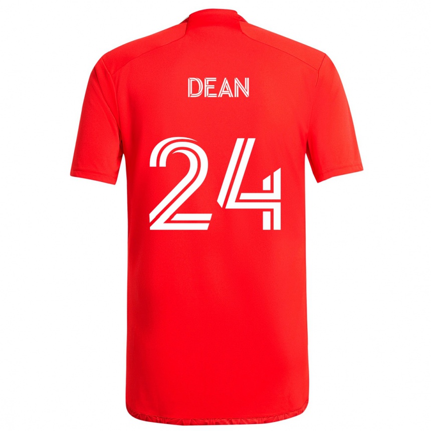 Hombre Fútbol Camiseta Jonathan Dean #24 Rojo Blanco 1ª Equipación 2024/25 Perú