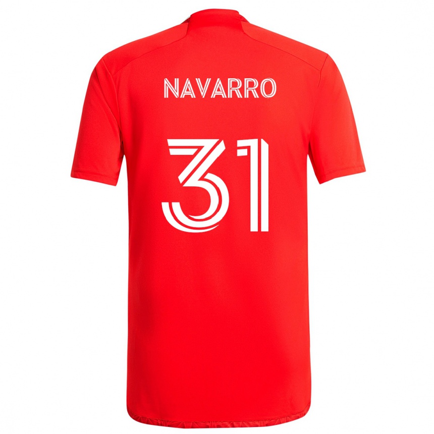 Hombre Fútbol Camiseta Federico Navarro #31 Rojo Blanco 1ª Equipación 2024/25 Perú