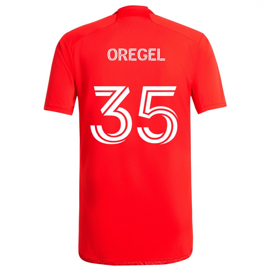 Hombre Fútbol Camiseta Sergio Oregel #35 Rojo Blanco 1ª Equipación 2024/25 Perú