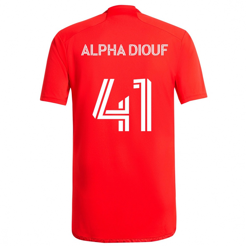 Hombre Fútbol Camiseta Jean Alpha Diouf #41 Rojo Blanco 1ª Equipación 2024/25 Perú