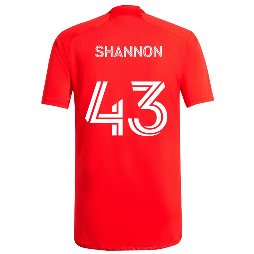 Hombre Fútbol Camiseta Jaylen Shannon #43 Rojo Blanco 1ª Equipación 2024/25 Perú