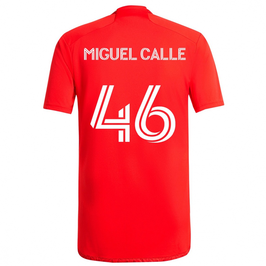 Hombre Fútbol Camiseta Juan Miguel Calle #46 Rojo Blanco 1ª Equipación 2024/25 Perú