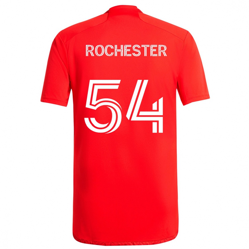 Hombre Fútbol Camiseta Lamonth Rochester #54 Rojo Blanco 1ª Equipación 2024/25 Perú