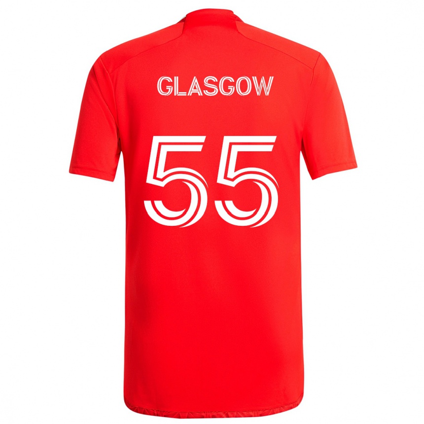 Hombre Fútbol Camiseta Omari Glasgow #55 Rojo Blanco 1ª Equipación 2024/25 Perú