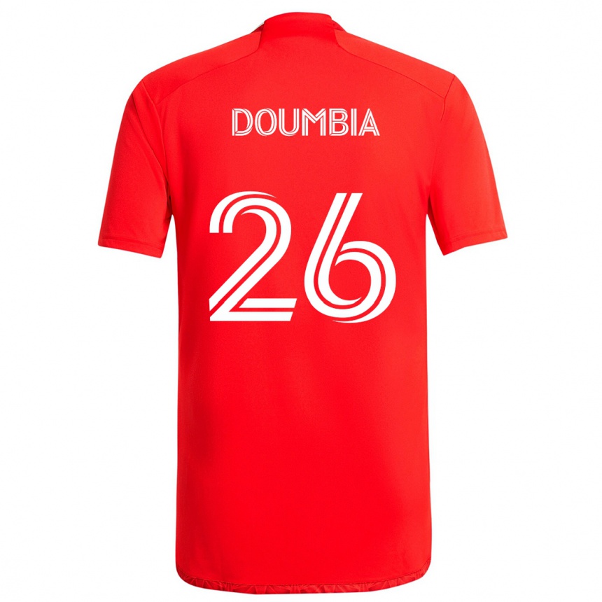 Hombre Fútbol Camiseta Ousmane Doumbia #26 Rojo Blanco 1ª Equipación 2024/25 Perú