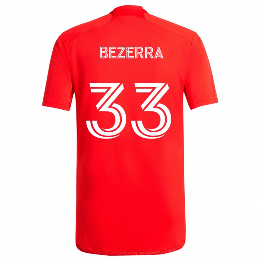 Hombre Fútbol Camiseta Victor Bezerra #33 Rojo Blanco 1ª Equipación 2024/25 Perú