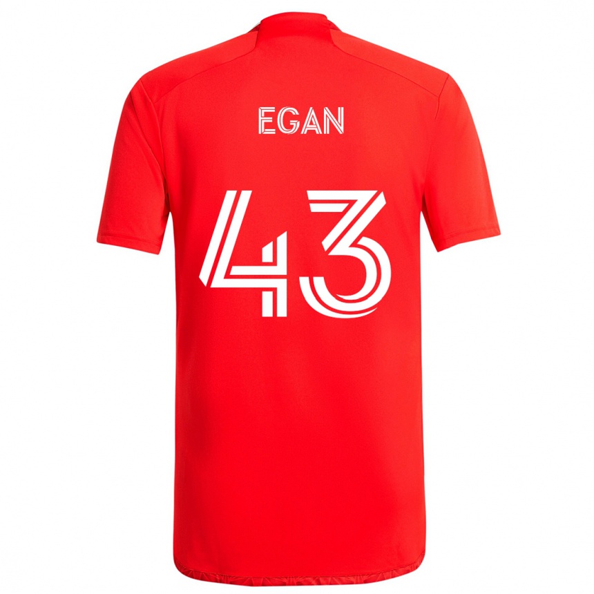 Hombre Fútbol Camiseta Noah Egan #43 Rojo Blanco 1ª Equipación 2024/25 Perú