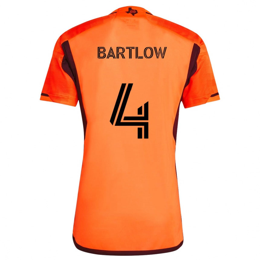 Hombre Fútbol Camiseta Ethan Bartlow #4 Naranja Negro 1ª Equipación 2024/25 Perú