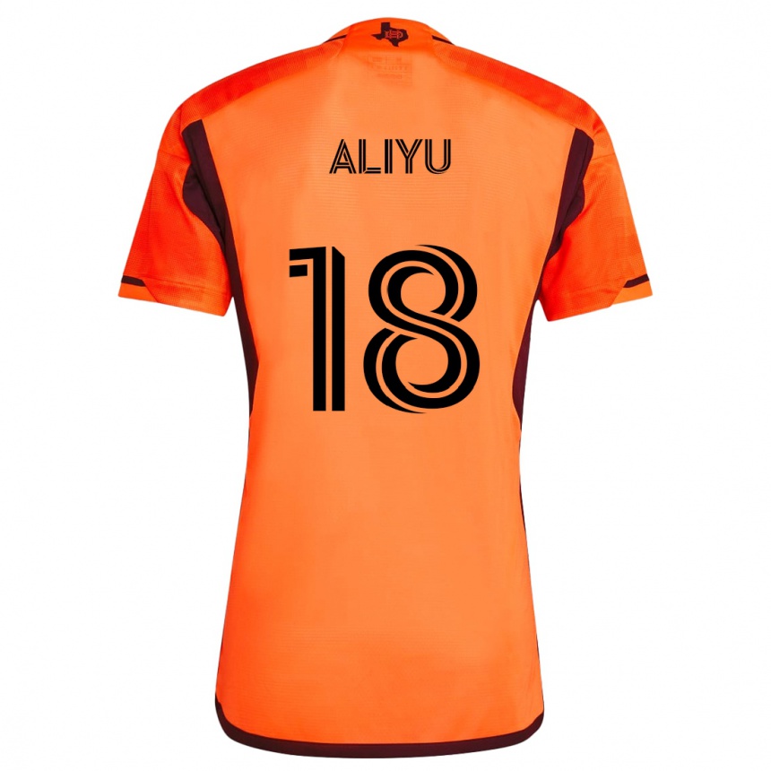 Hombre Fútbol Camiseta Ibrahim Aliyu #18 Naranja Negro 1ª Equipación 2024/25 Perú