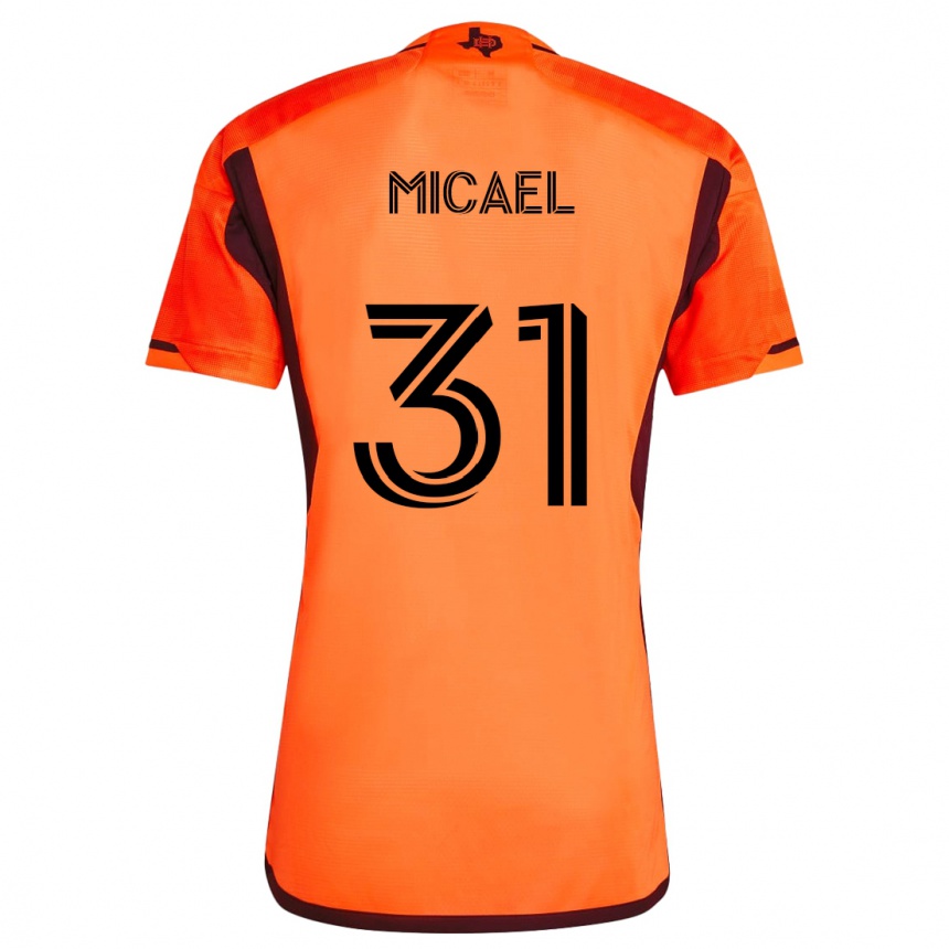 Hombre Fútbol Camiseta Micael #31 Naranja Negro 1ª Equipación 2024/25 Perú