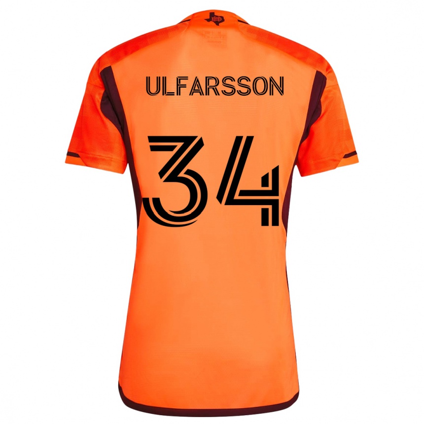 Hombre Fútbol Camiseta Thor Úlfarsson #34 Naranja Negro 1ª Equipación 2024/25 Perú