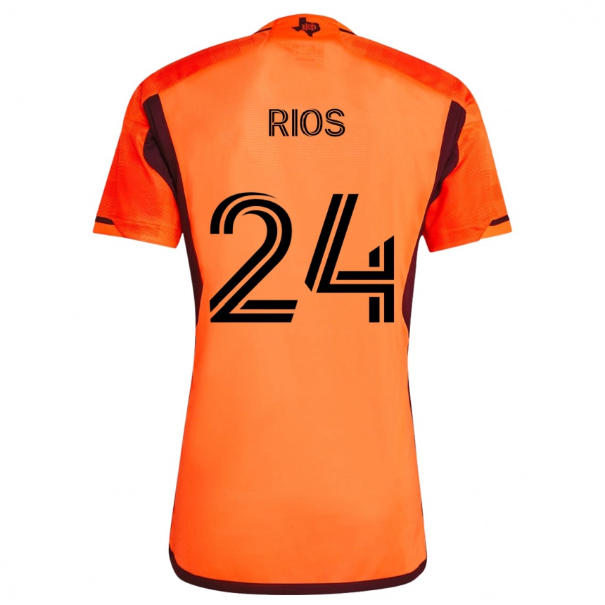 Hombre Fútbol Camiseta Paolo Ríos #24 Naranja Negro 1ª Equipación 2024/25 Perú