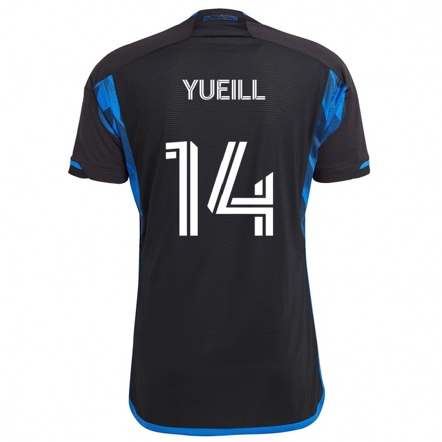 Hombre Fútbol Camiseta Jackson Yueill #14 Azul Negro 1ª Equipación 2024/25 Perú