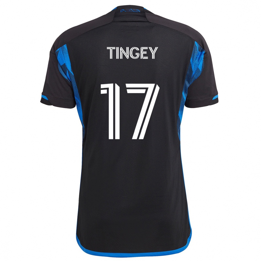 Hombre Fútbol Camiseta Keegan Tingey #17 Azul Negro 1ª Equipación 2024/25 Perú