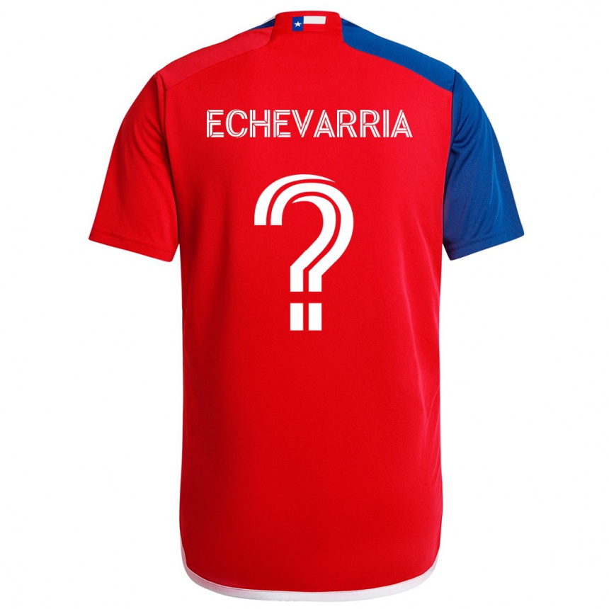 Hombre Fútbol Camiseta Diego Echevarria #0 Azul Rojo 1ª Equipación 2024/25 Perú