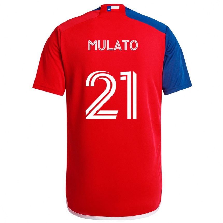 Hombre Fútbol Camiseta José Mulato #21 Azul Rojo 1ª Equipación 2024/25 Perú