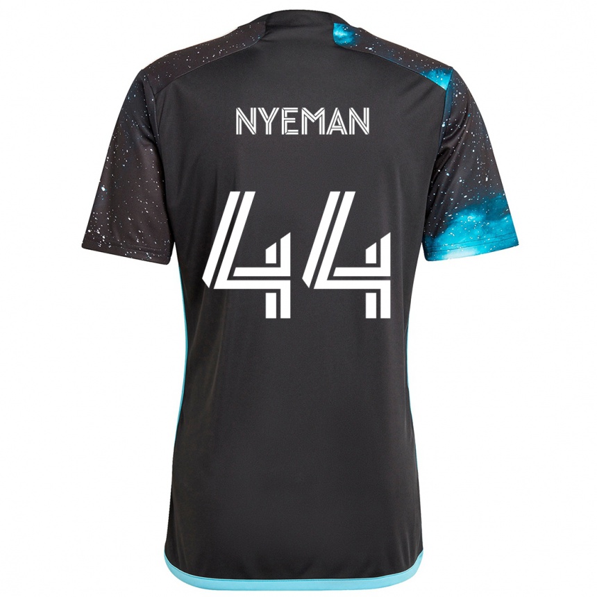 Hombre Fútbol Camiseta Moses Nyeman #44 Azul Negro 1ª Equipación 2024/25 Perú