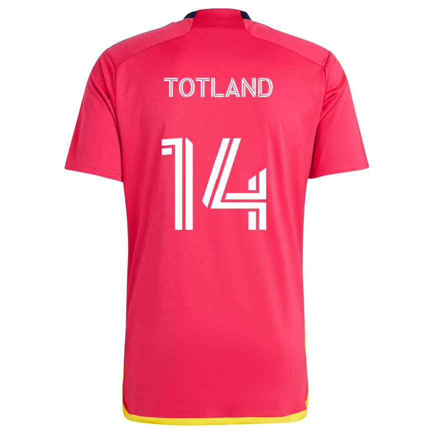 Hombre Fútbol Camiseta Tomas Totland #14 Rojo Azul 1ª Equipación 2024/25 Perú