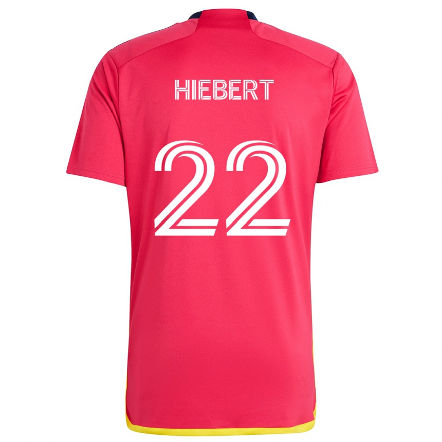 Hombre Fútbol Camiseta Kyle Hiebert #22 Rojo Azul 1ª Equipación 2024/25 Perú