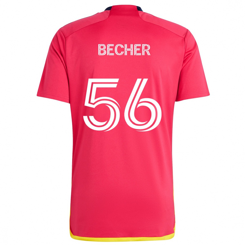 Hombre Fútbol Camiseta Ryan Becher #56 Rojo Azul 1ª Equipación 2024/25 Perú