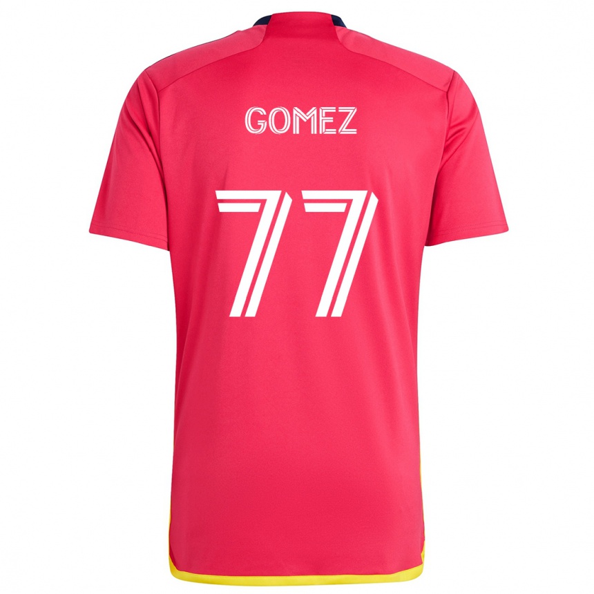 Hombre Fútbol Camiseta Sam Gomez #77 Rojo Azul 1ª Equipación 2024/25 Perú