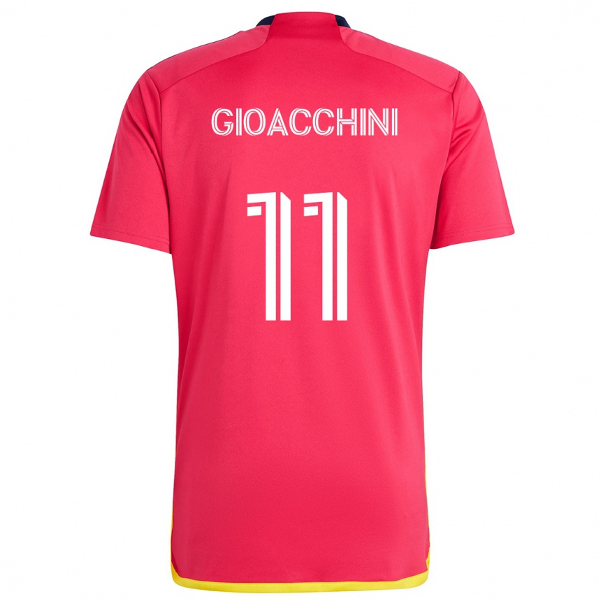 Hombre Fútbol Camiseta Nicholas Gioacchini #11 Rojo Azul 1ª Equipación 2024/25 Perú