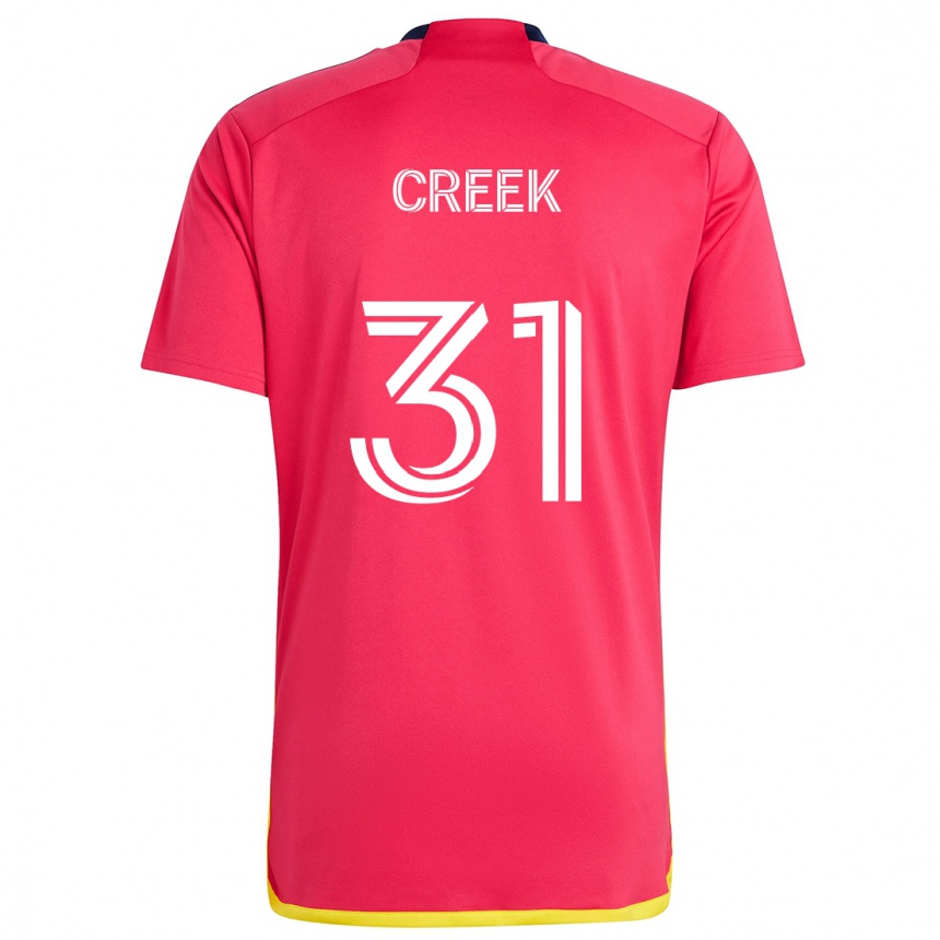 Hombre Fútbol Camiseta Michael Creek #31 Rojo Azul 1ª Equipación 2024/25 Perú