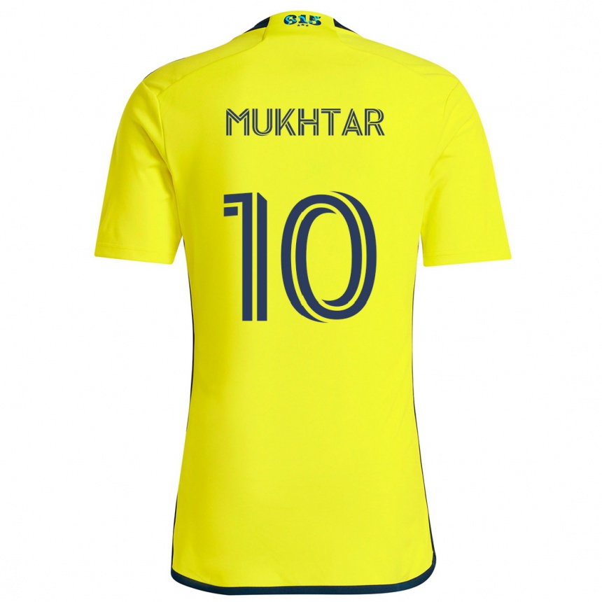 Hombre Fútbol Camiseta Hany Mukhtar #10 Amarillo Azul 1ª Equipación 2024/25 Perú