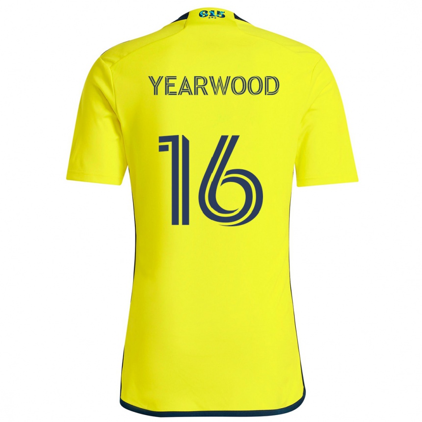 Hombre Fútbol Camiseta Dru Yearwood #16 Amarillo Azul 1ª Equipación 2024/25 Perú